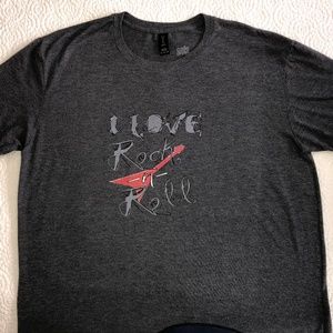 I Love Rock N Roll short sleeve t-shirt, grey, XL